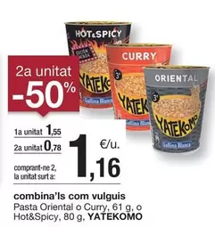 Oferta de Yatekomo - Pasta Oriental O Curry por 1,55€ en BonpreuEsclat