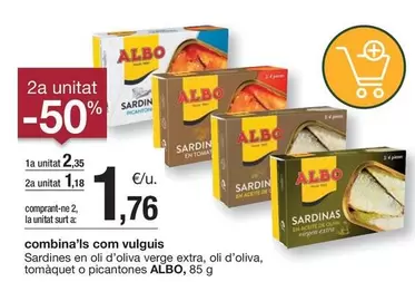 Oferta de Albo - Sardines En Oli D'oliva Verge Extra, Oli D'oliva, Tomaquet O Picantones por 2,35€ en BonpreuEsclat