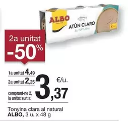 Oferta de Albo - Tonyina Clara Al Natural por 4,49€ en BonpreuEsclat