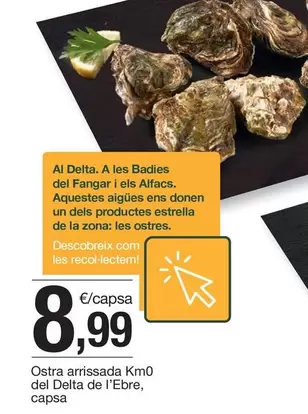 Oferta de Delta - Ostra Arrissada Km0 Del  De L'ebre, Capsa por 8,99€ en BonpreuEsclat