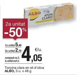 Oferta de Albo - Tonyina Clara En Oli D'oliva por 5,4€ en BonpreuEsclat