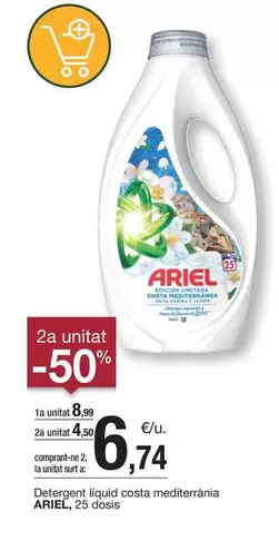 Oferta de Ariel - Detergent Liquid Costa Mediterrana por 8,99€ en BonpreuEsclat
