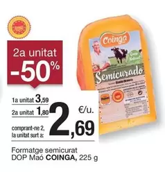 Oferta de Coinga - Formatge semicurat DOP Maó por 3,59€ en BonpreuEsclat