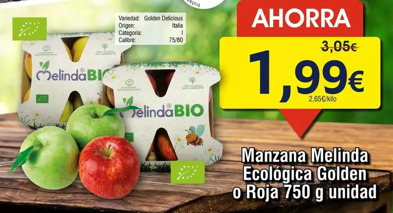 Oferta de Delicious - Manzana Melinda Ecologica por 1,99€ en Froiz
