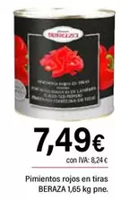 Oferta de Beraza - Pimientos Rojos En Tiras por 7,49€ en Cash Ifa
