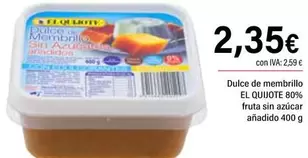 Oferta de El Quijote - Dulce De Membrillo 80% Fruta Sin Azucar Anadido por 2,35€ en Cash Ifa