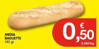 Oferta de Media Baguette por 0,5€ en CashDiplo