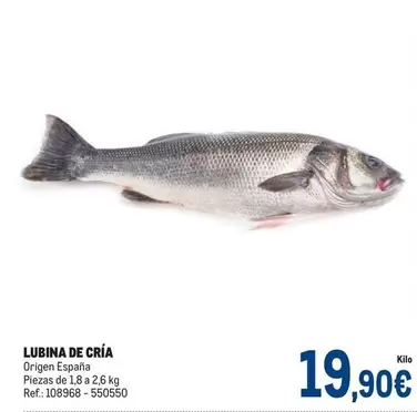 Oferta de Origen - Lubina De Cria por 19,9€ en Makro