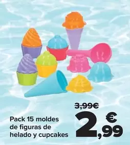 Oferta de Pack 15 Moldes De Figuras De Helado Y Cupcakes por 2,99€ en Carrefour