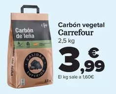 Oferta de Carrefour - Carbón Vegetal por 3,99€ en Carrefour
