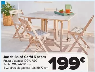 Oferta de Set Balcón Corfú 5 Piezas por 199€ en Carrefour
