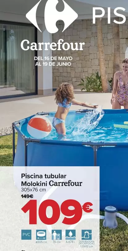 Oferta de Carrefour - Piscina Tubular Molokini  por 109€ en Carrefour