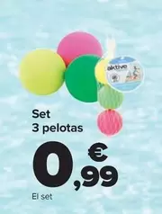Oferta de Set  3 Pelotas por 0,99€ en Carrefour