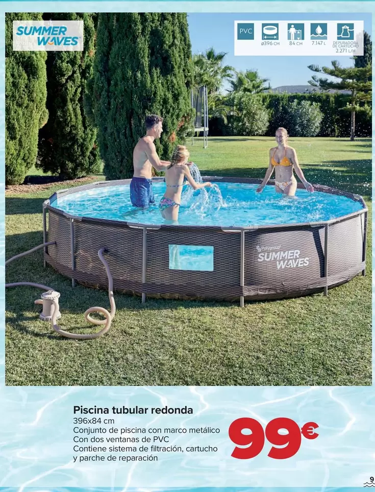 Oferta de Redonda - Piscina Tubular  por 99€ en Carrefour