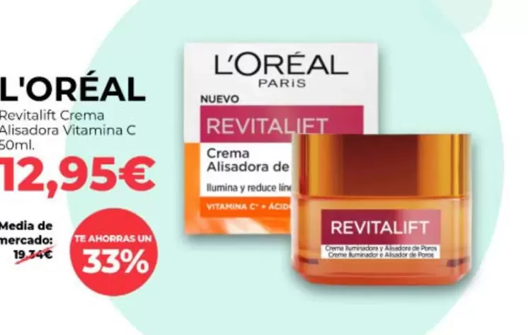Oferta de L'Oréal - Revitalift Crema Alisadora Vitamina C 50ml por 12,95€ en PrimaPrix