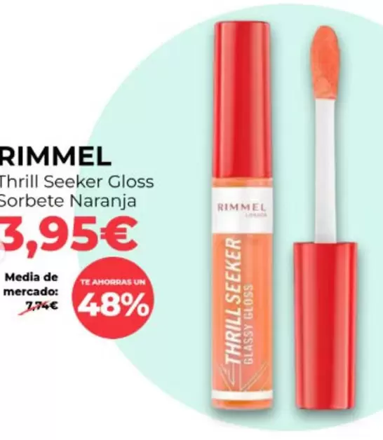 Oferta de Rimmel - Thrill Seeker Gloss Sorbete Naranja por 3,95€ en PrimaPrix