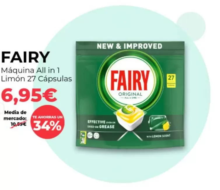 Oferta de Fairy - Maquina All In 1 Limon 27 Capsulas por 6,95€ en PrimaPrix