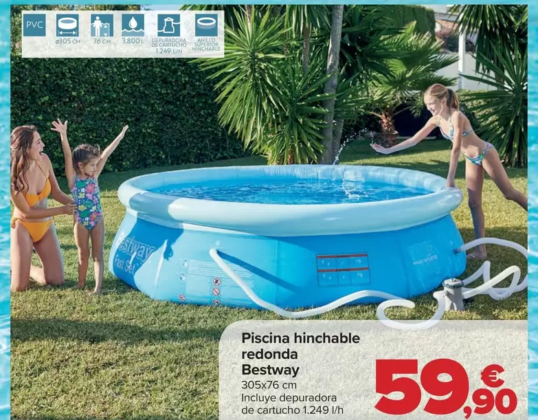 Oferta de Bestway - Piscina Hinchable Redonda   por 59,9€ en Carrefour