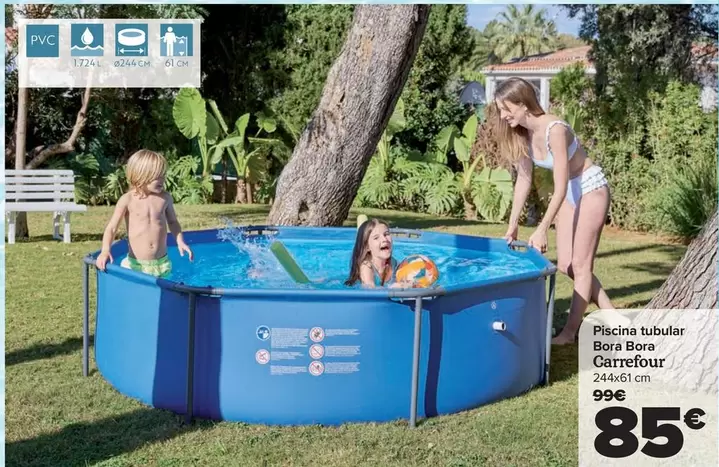 Oferta de Carrefour - Piscina Tubular  Bora Bora  por 85€ en Carrefour