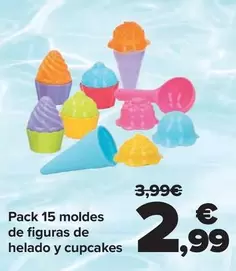 Oferta de Pack 15 Moldes De Figuras De Helado Y Cupcakes por 2,99€ en Carrefour
