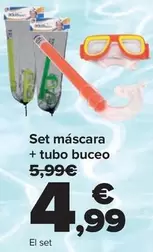Oferta de Set Máscara + Tubo Buceo por 4,99€ en Carrefour