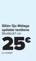 Oferta de Málaga - Sillón Fijo Apilable Textilene por 25€ en Carrefour