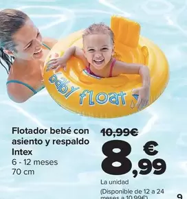 Oferta de Intex - Flotador Bebé Con Asiento Y Respaldo  por 8,99€ en Carrefour