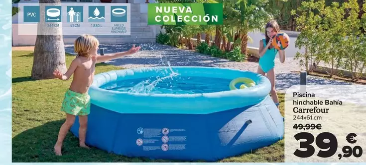 Oferta de Carrefour - Piscina Hinchable Bahía   por 39,9€ en Carrefour