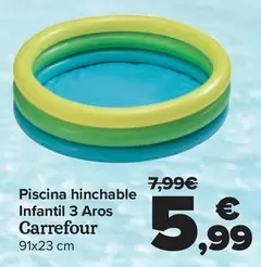 Oferta de Carrefour - Piscina Hinchable Infantil 3 Aros  por 5,99€ en Carrefour