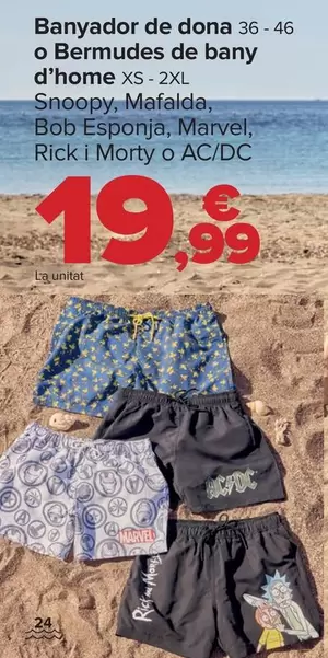Oferta de Bañador Mujer O Bermuda Baño Hombre  por 19,99€ en Carrefour