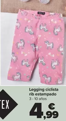 Oferta de Tex - Legging Ciclista Rib Estampado por 4,99€ en Carrefour