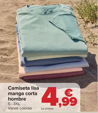 Oferta de Tex - Camiseta Lisa Manga Corta Hombre por 4,99€ en Carrefour