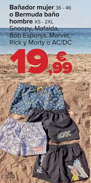 Oferta de Bañador Mujer O Bermuda Baño Hombre  por 19,99€ en Carrefour