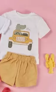 Oferta de Tex - Set Camiseta Y Bermuda Bebé por 7,99€ en Carrefour