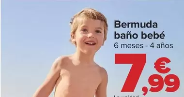 Oferta de Bermuda Baño Bebé por 7,99€ en Carrefour