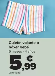 Oferta de Culetín Volante O Bóxer Bebé por 5,99€ en Carrefour