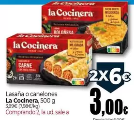 Oferta de La Cocinera - Lasana O Canelones por 3,99€ en Unide Supermercados