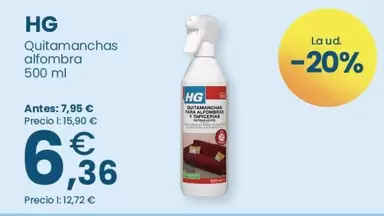 Oferta de HG - Quitamanchas Alfombra por 6,36€ en Clarel