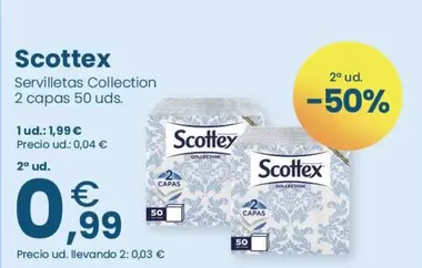 Oferta de Scottex - Servilletas Collection por 1,99€ en Clarel