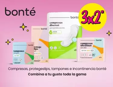 Oferta de Bonté - Compresa, Protegeslips, Tampones E Incontinencia en Clarel