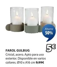Oferta de Cristal - Farol Gulbug por 5€ en JYSK