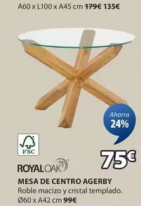Oferta de Royal Oak - Mesa De Centro Agerby por 75€ en JYSK