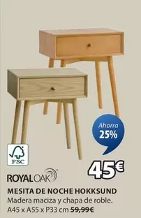 Oferta de Royal Oak - Mesita De Noche Hokkmund por 45€ en JYSK