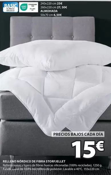 Oferta de Basic - Relleno Nórdico De Fibra StorPELlet por 15€ en JYSK