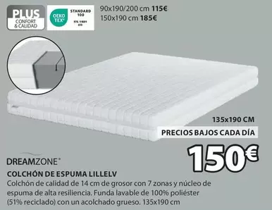 Oferta de Dreamzone - Colchón De Espuma Lillelv por 150€ en JYSK