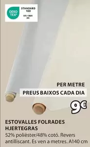 Oferta de Standard - Estovalles Folrades Hjertegras por 9€ en JYSK