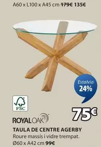 Oferta de Royal Oak - Taula De Centre Agerby por 75€ en JYSK