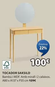 Oferta de Tocador Saksild por 100€ en JYSK