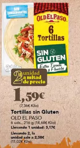 Oferta de Old El Paso - Tortillas Sin Gluten por 1,59€ en Gadis