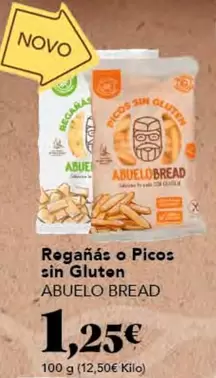 Oferta de Abuelo - Reganas O Picos Sin Gluten por 1,25€ en Gadis